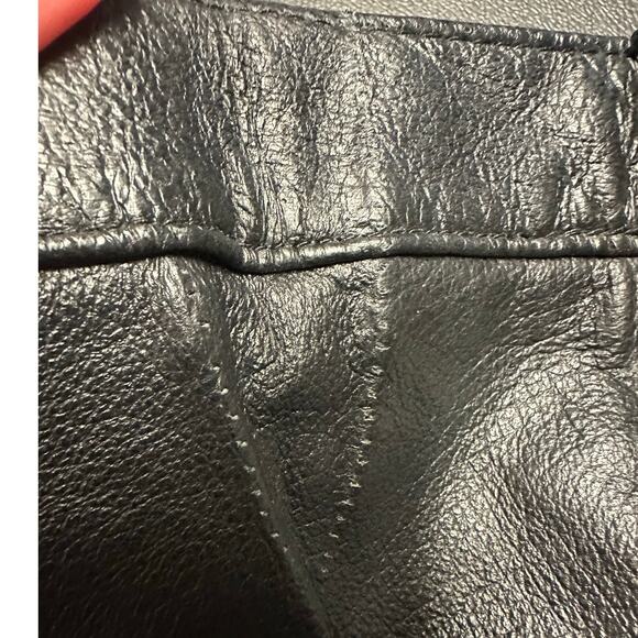 Solutions New York Black Genuine Leather Straight Leg Pants Size 10 - Picture 8 of 8